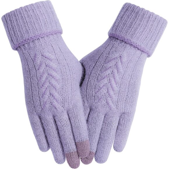 Accessories - Women Winter Gloves, Touch Screen Texting Gloves, Elastic Soft Warm Knit Lined,